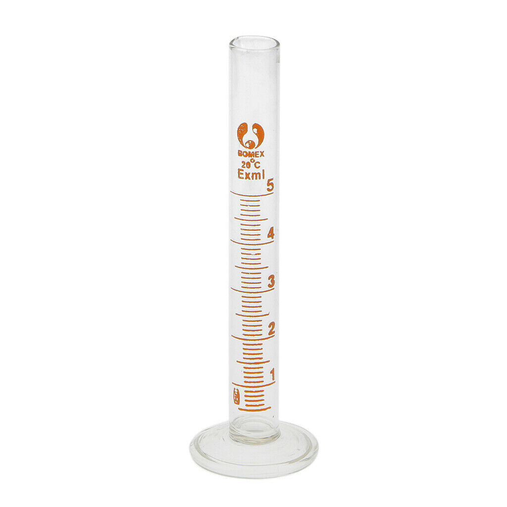 2Pcs Scientific Glass Measuring Graduated Cylinder Laboratory 5ml&50ml