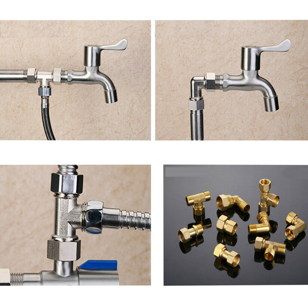 1/2'' Female Male 3 Way Tube Hose Coupler Connector Joint Fitting Type A