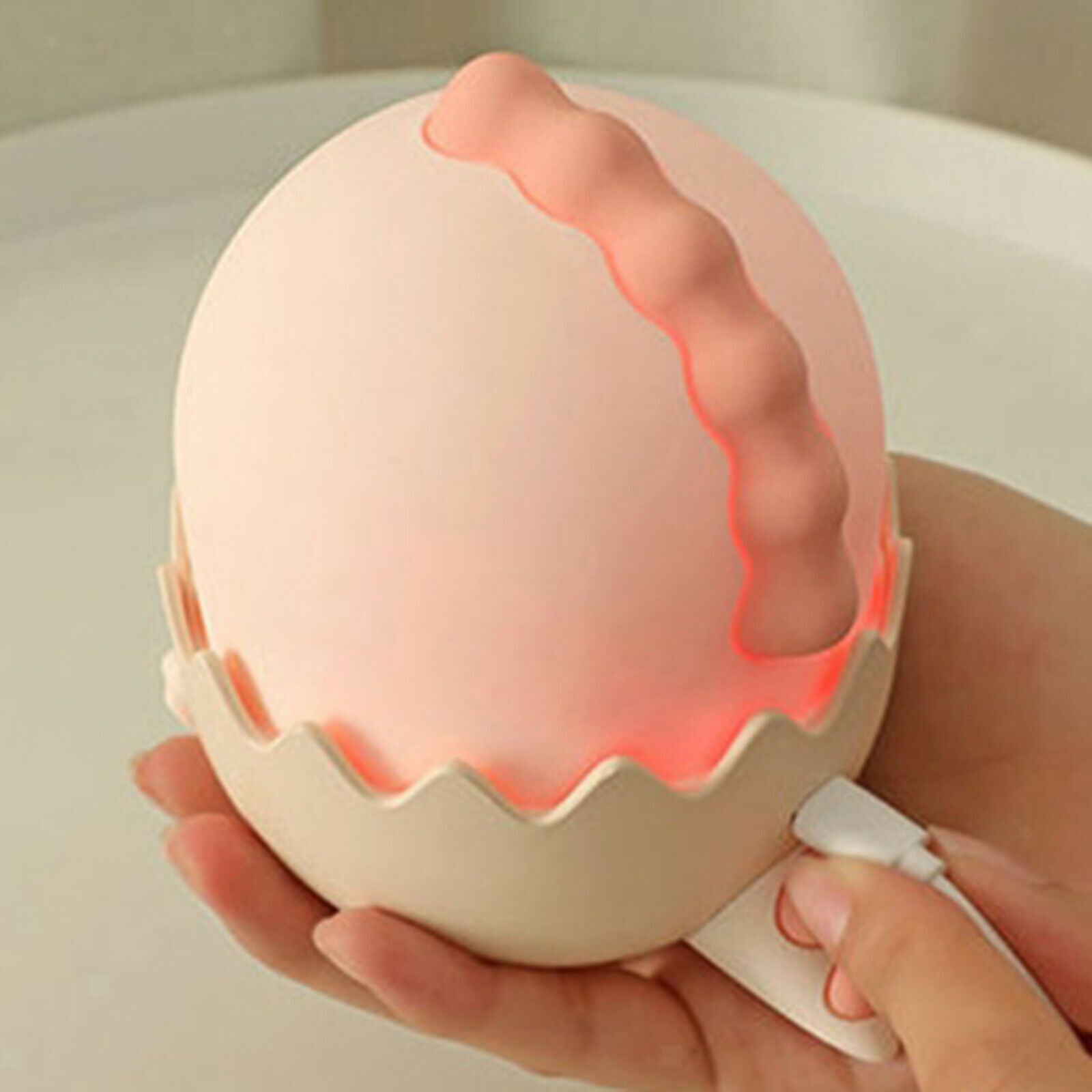 USB Rechargeable Night Light Lamp Silicone Dinosaur Color Change Pink