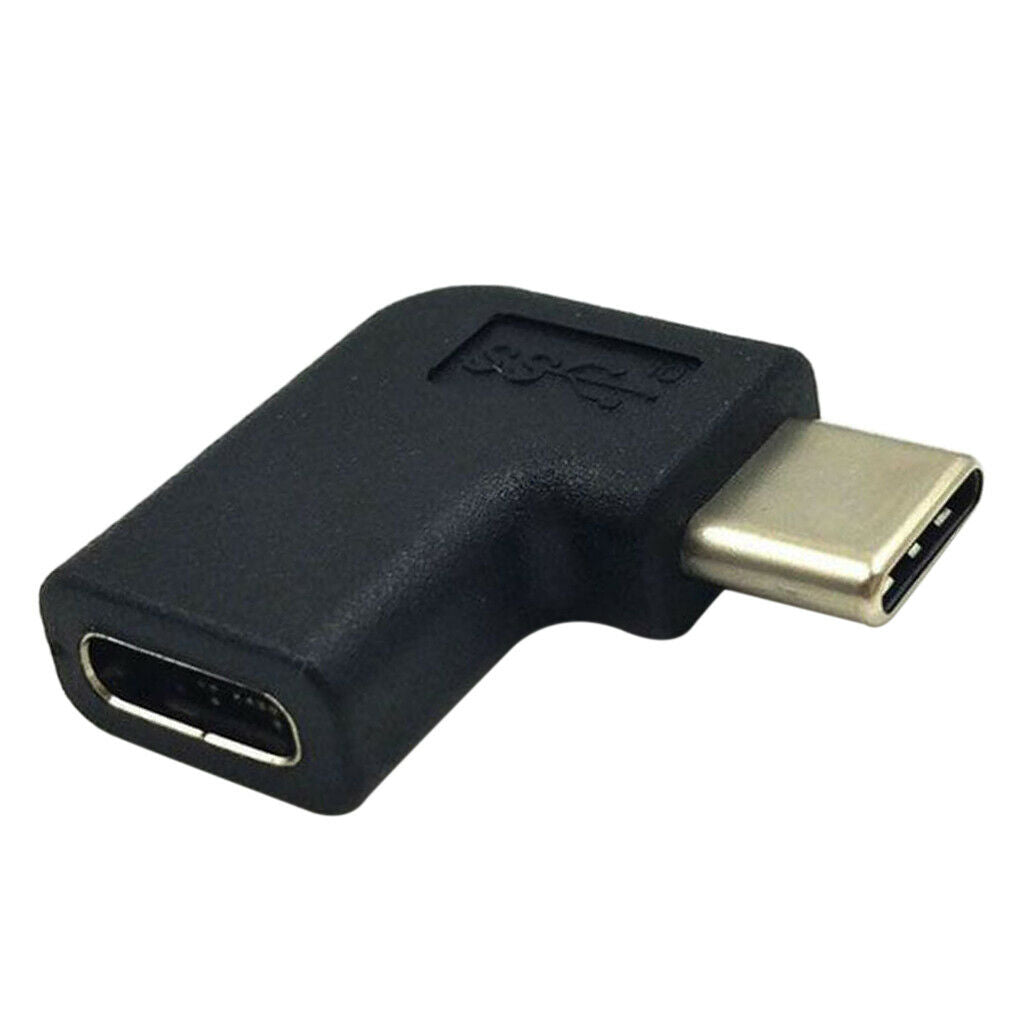 2X USB3.1 Type-C Female to 90° Angle Male Charging Data Extension Connector