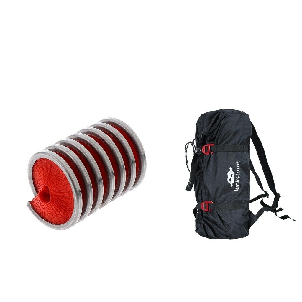 Rope Cleaning Brush Red + Folding Rock Climbing Arborist Rope Cord Bag Black
