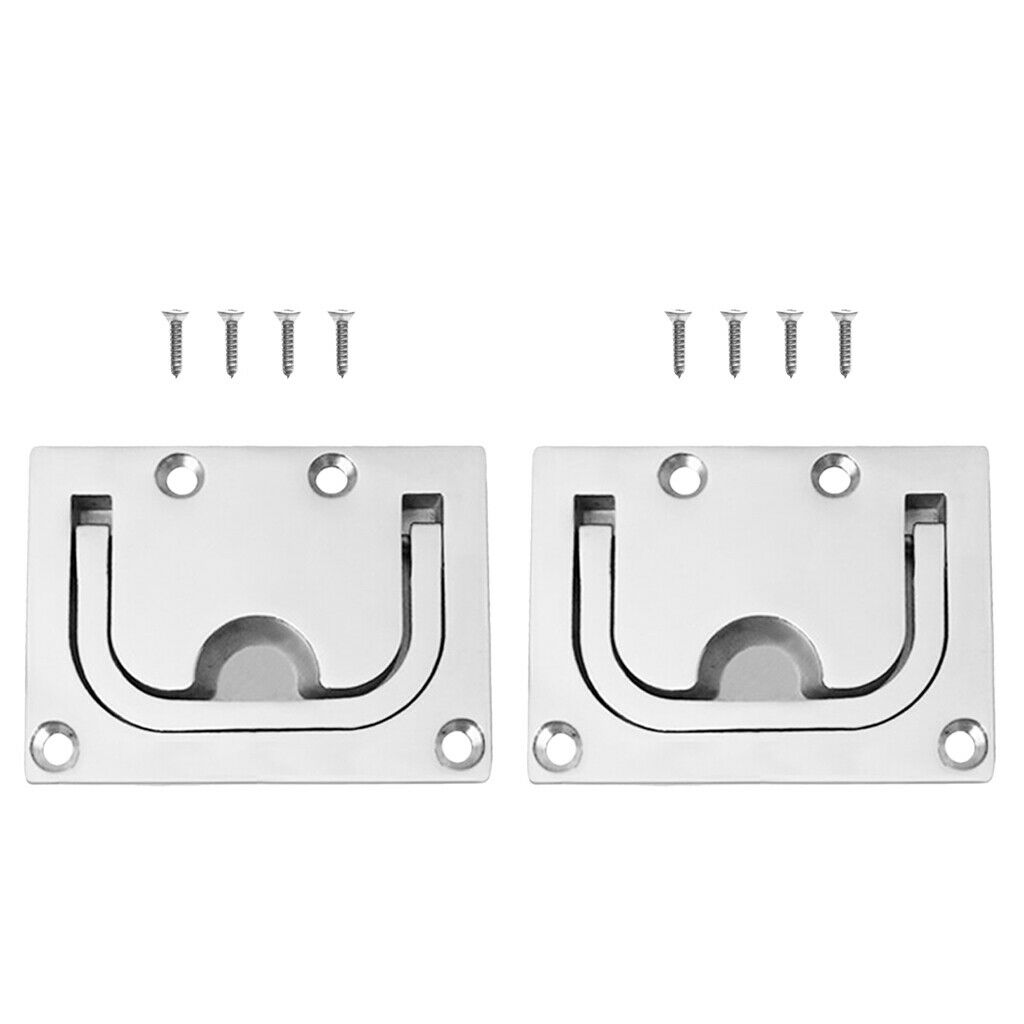 2 Pieces Recessed Boat Hatch Handle Marine Cabinet Flush Lifting  316 Stainless