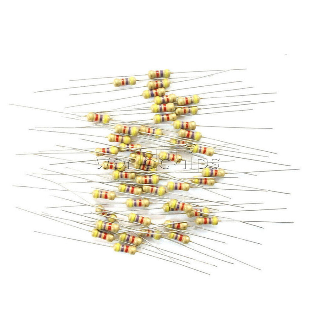 100PCS 4K7 Ohms 4.7K 1/4W 0.25W 5% Carbon Film Resistors  Resistance