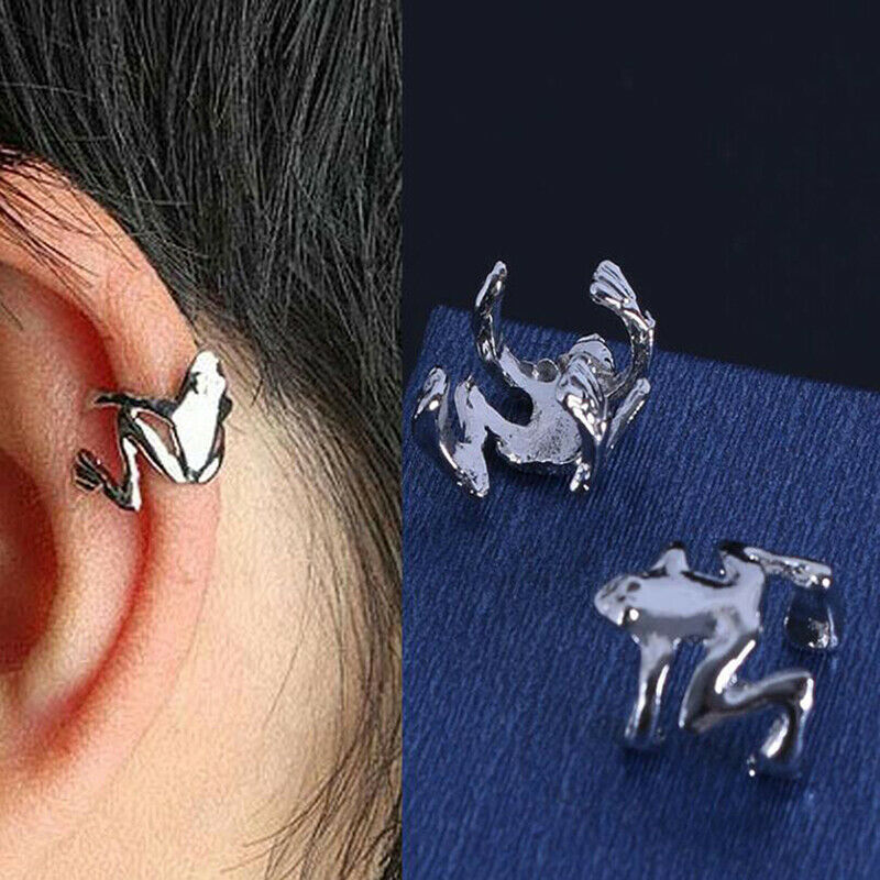 1Pc Gothic Punk Frog Ear Cuff Ear Animal Clip Wrap Earring Unisex Jewelry.l8