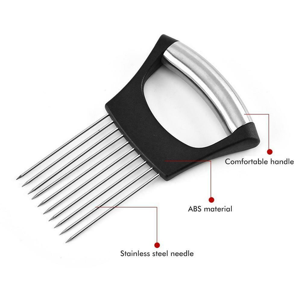 Stainless Onion Holder Onion Cutting Tool Vegetables Slicer Cutting Aid Holder