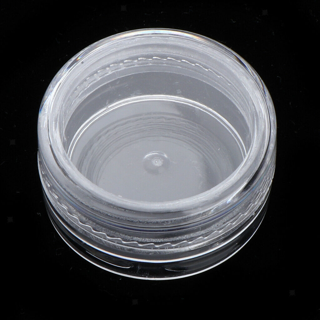 20 Pieces 3 Gram Empty Plastic Cosmetic Containers, Clear Round Sample Pot Jar