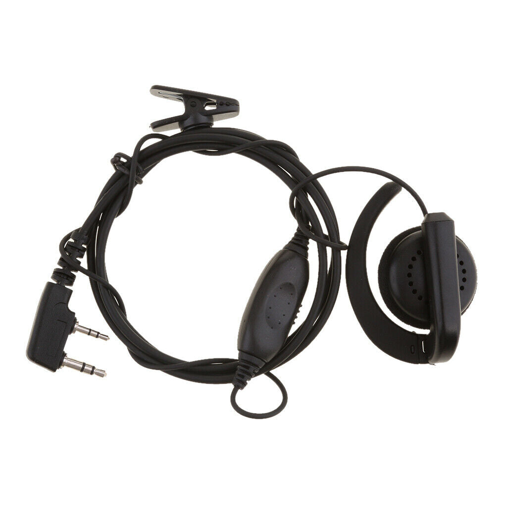 2 Pin Dual Push-To-Talk (PTT) Earhanger Mic for UV-82 Series Walkie Talkie