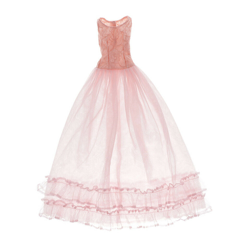 Lace Bridesmaid Dress Wedding Dress Party Evening Dance Gown for 1/3 Pink