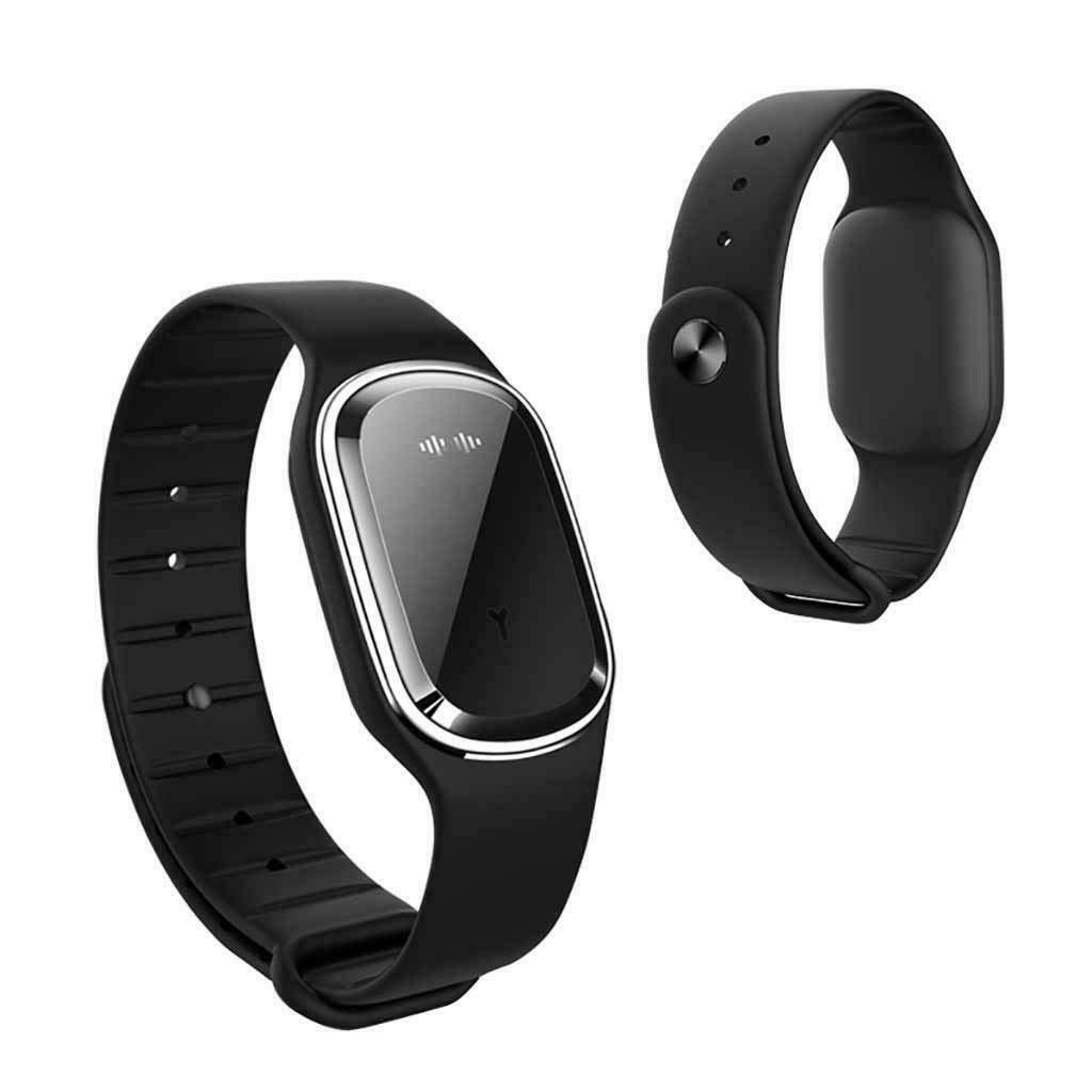 Physical Ultrasonic Electronic Mosquito Repellent Bracelet Black