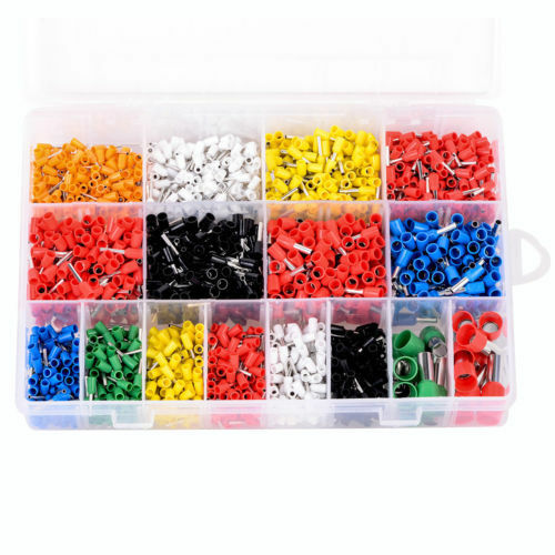 2120Pcs 6 Value Wire Copper Crimp Connector Insulated Cord Pin End Terminal