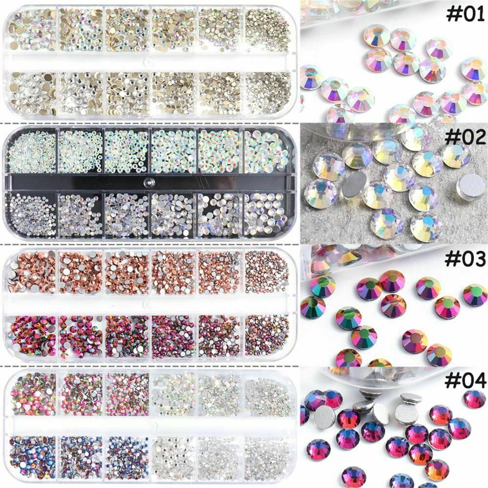 Nail Charms Stones Nail Rhinestones Aurora Flame White AB Crystal Nail Diamond