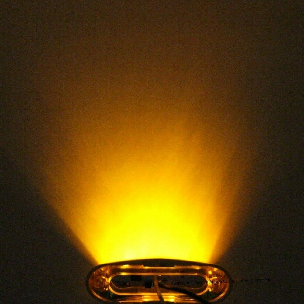 2Pcs Amber 4 SMD LED Side Marker Tail Lights Clearance Lamp Truck Trailer 12V