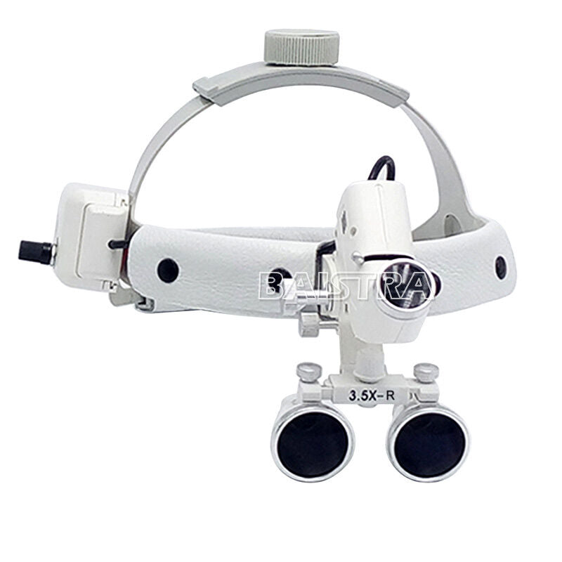 3.5X Dental Surgical Headband Medical LED Light Binocular Loupes DY-106 White