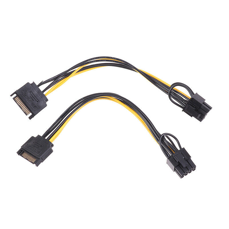2PCS 15pin SATA Male to 8pin(6+2) PCI-E Power Supply Cable 15-pin to 8 pi.l8