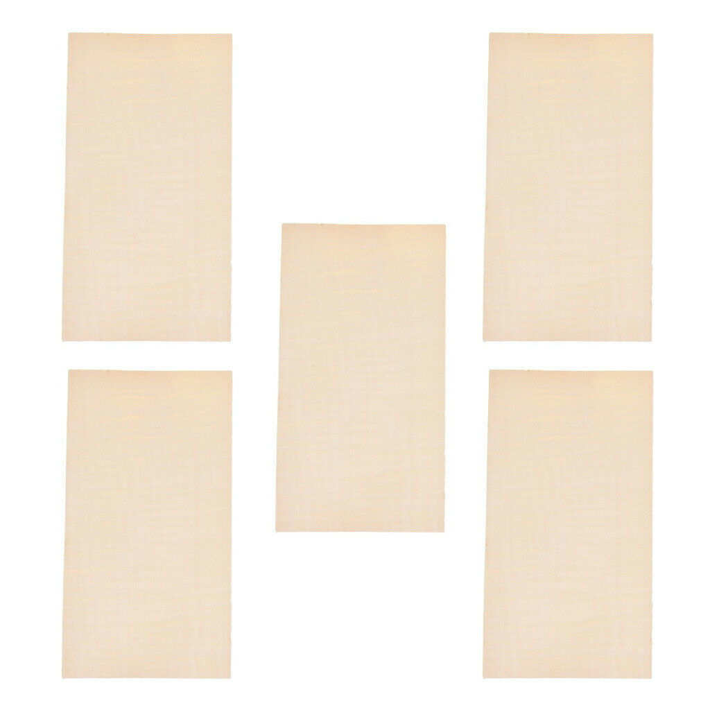 5 Pieces Wooden Guitar Head Veneer Headstock Headplate Maple Wood