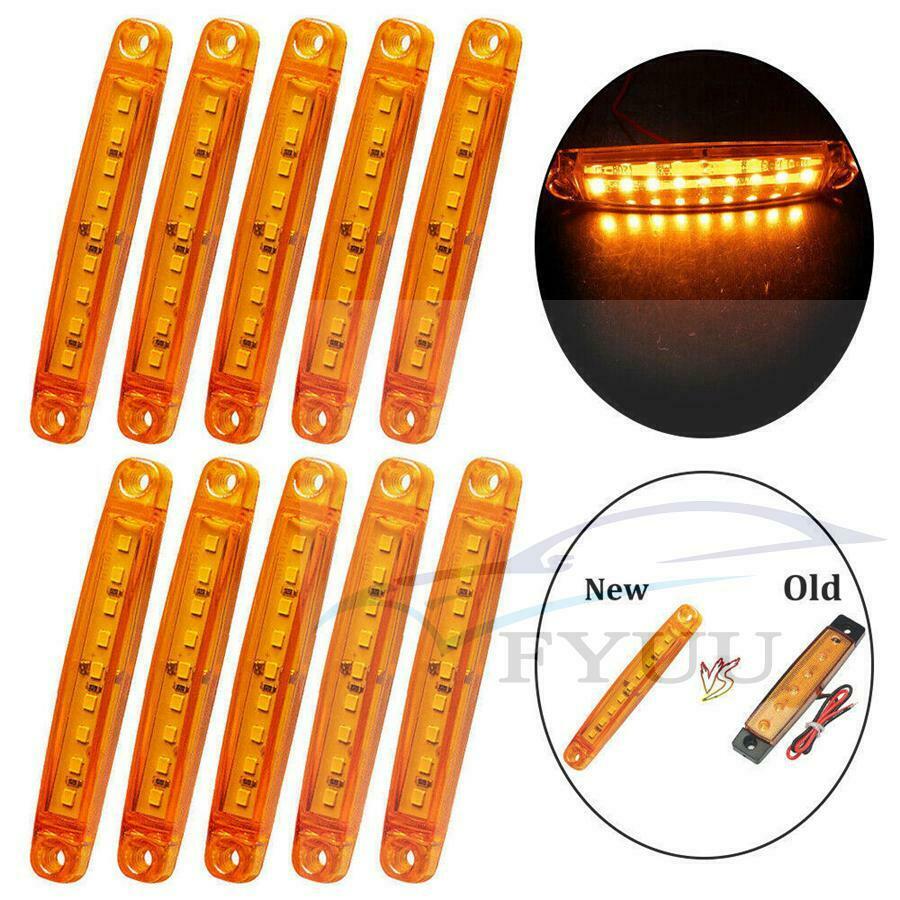 20PCS Amber 9 SMD LED Side Marker Tail Light Clearance Lamp Truck Trailer 12V