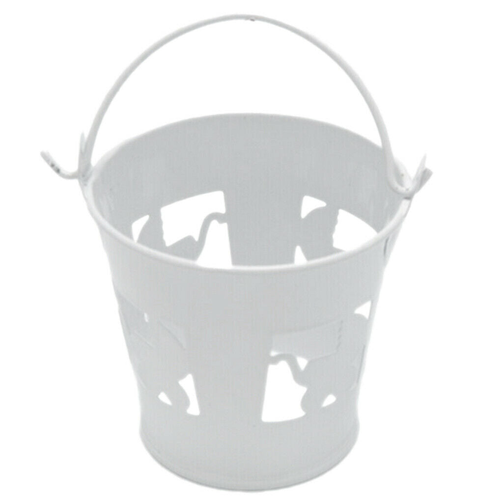 4pcs/set White Mini Metal Iron Buckets Pail Style Gift Box DIY Party Decor