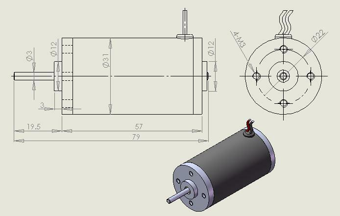 12V 8000r/min Long axis DC high-speed motor Durable motor Brush motor R31ZY