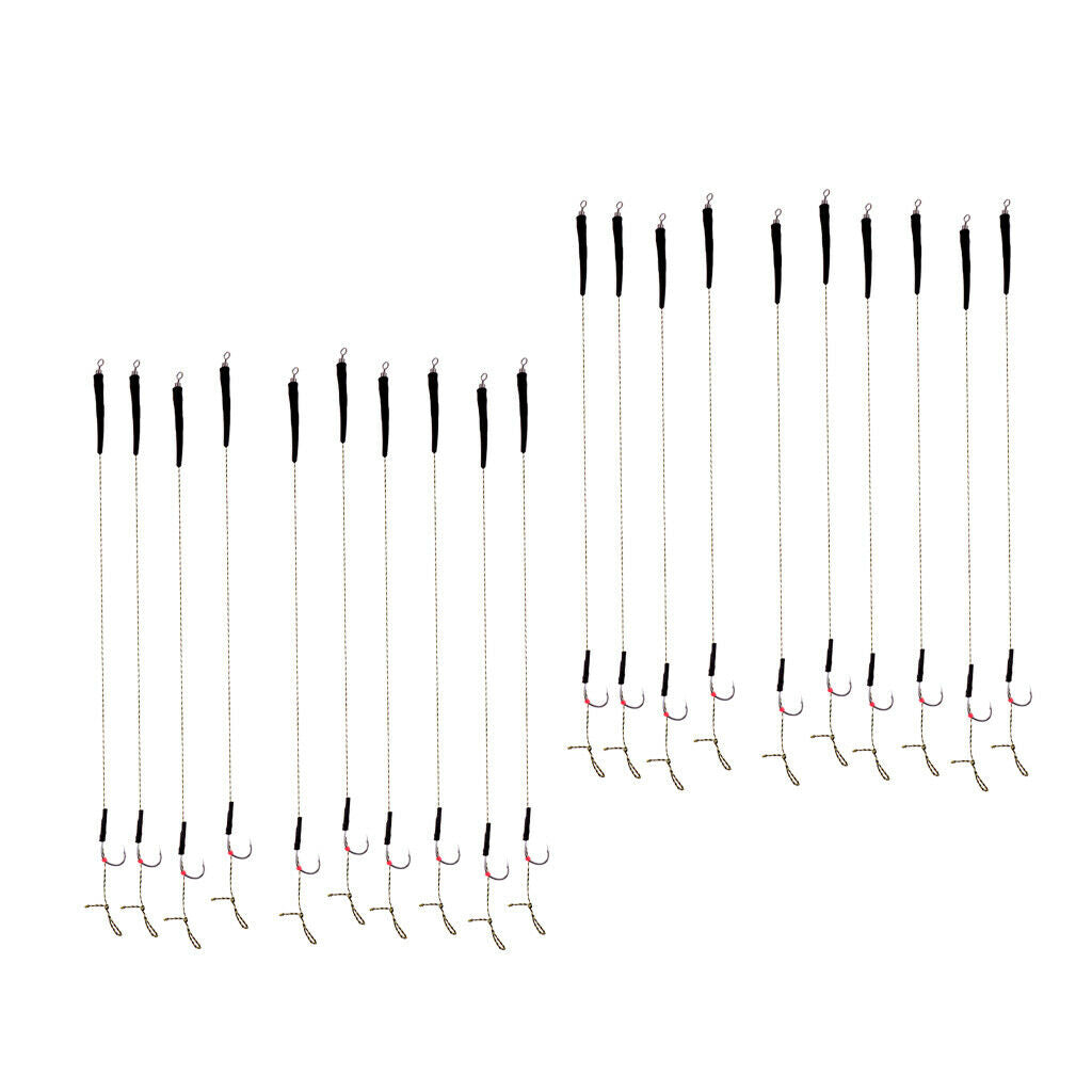 20 Pcs Carp Fishing Hair Rigs High Quality Camouflage Braided Lines Terminal