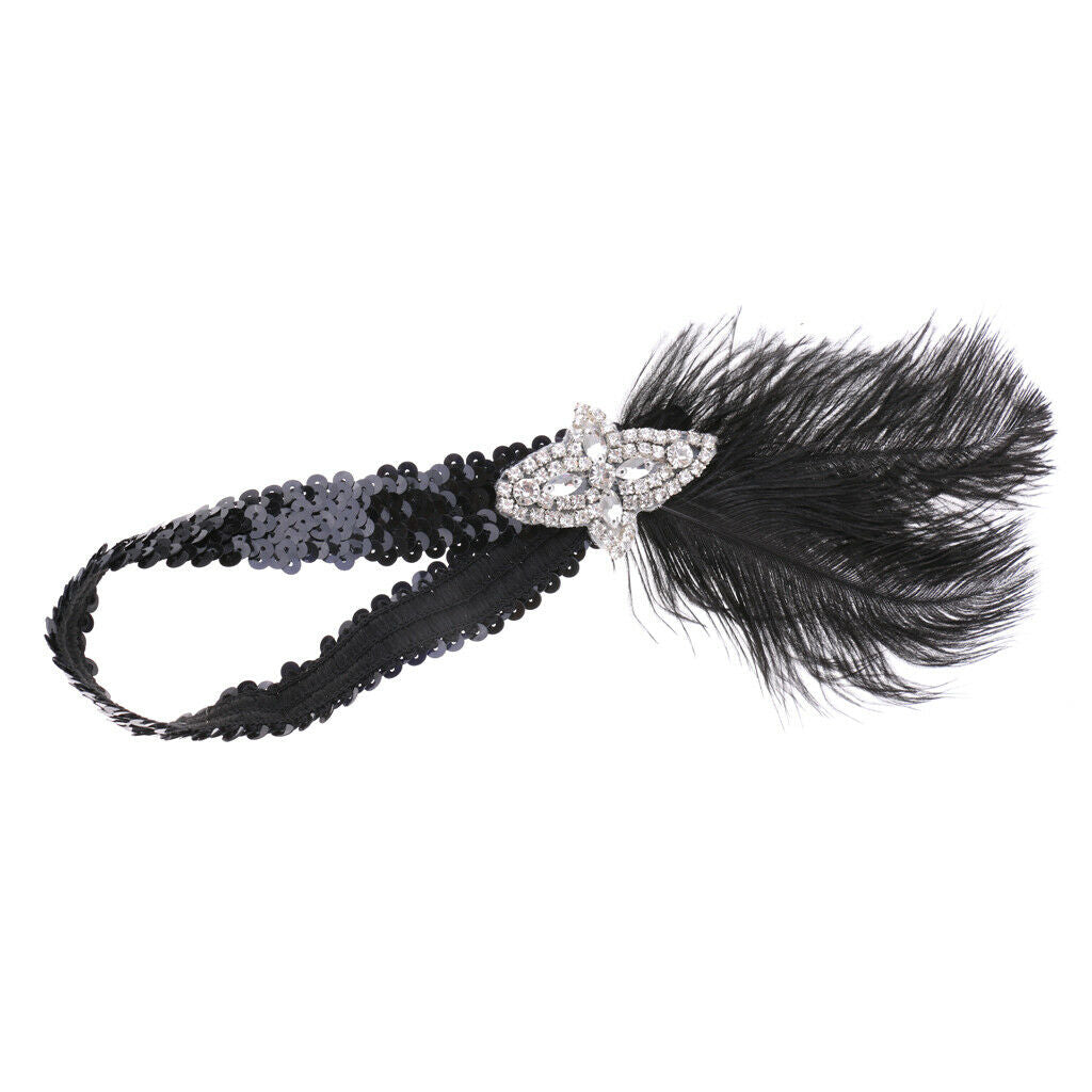 1920s Great   Plume Feather Headband Wedding Ascot Race Headdress