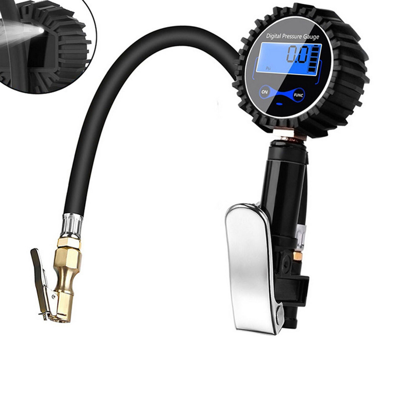 200 PSI Digital Air Tire Inflator with Pressure Gauge Chuck for Truck/Car/Bike