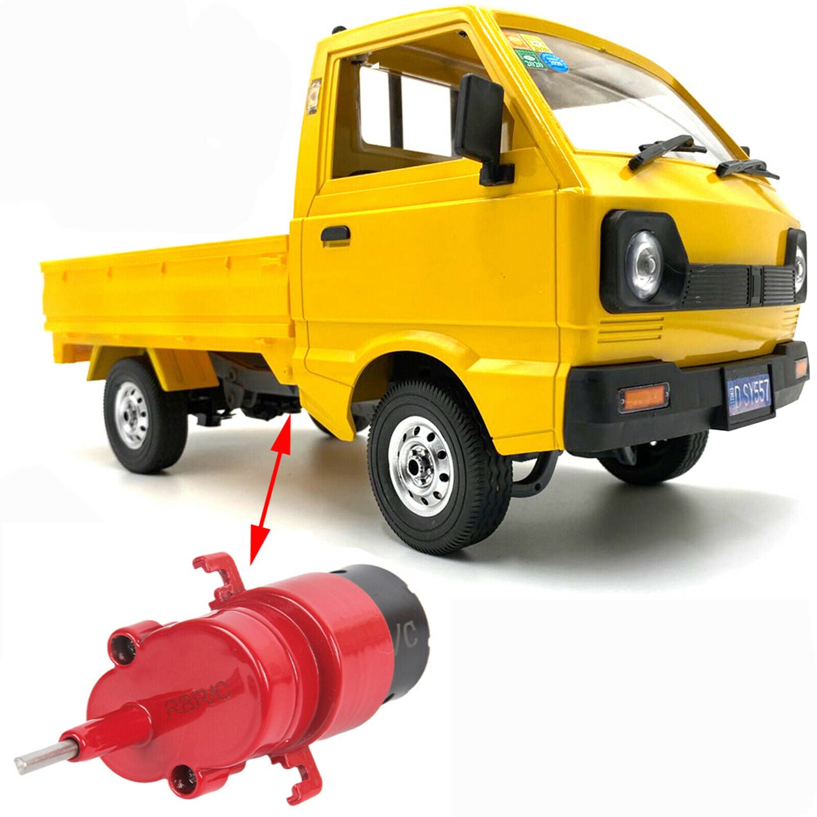 For WPL D12 RC Car Truck Part Full Metal Gearbox w/ 370 Brush Motor Upgrade Kits
