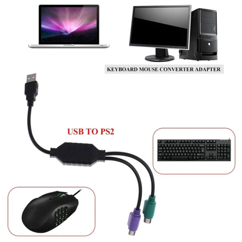 1Pc USB male to dual PS2 female cable adapter converter use for keyboard .l8