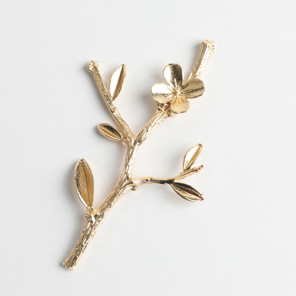 Pack of 10 Pieces Golden Alloy Flower Brooches Accessory DIY Wedding Decoration