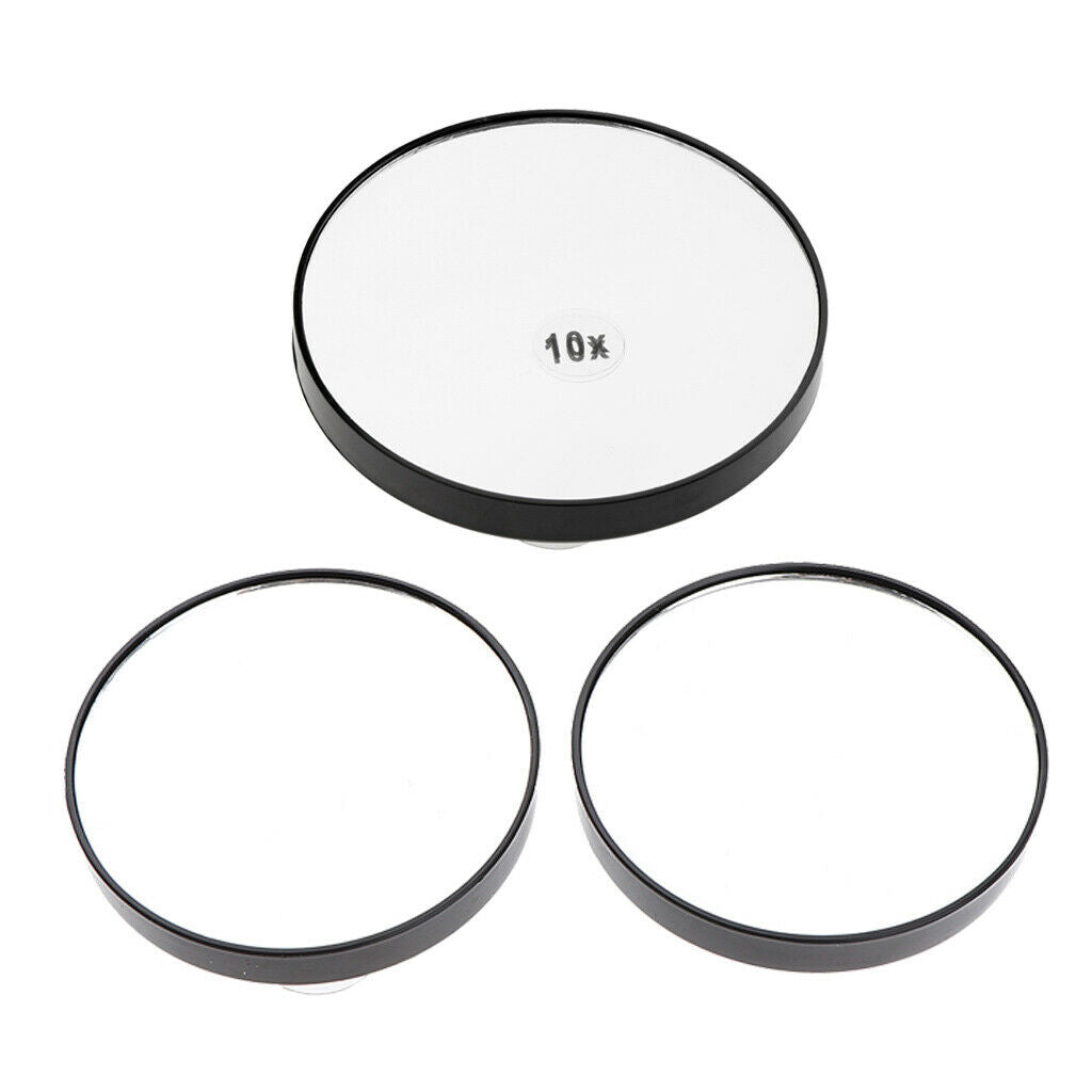 5X/10X Magnifying Suction Cup Travel Mirror for Precise Makeup Apply 3pcs
