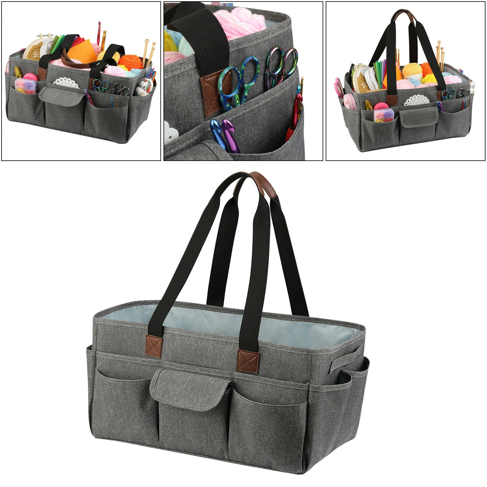 Portable Crochet Hooks Yarn Balls Artist Tote Bags Tools Organizer Storage