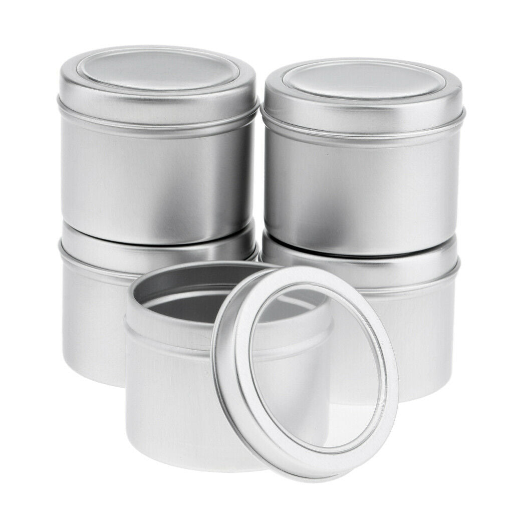 20pcs 60/100ml Empty Aluminium Cosmetic Pot Lip Balm Jar Tins With Clear Lid