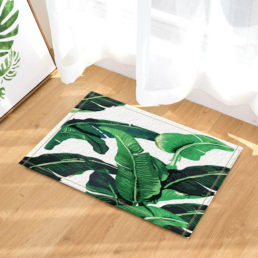 Tropical Palm Tree Leaves Branches Botanical door mat Bath Carpet doomat Bathmat