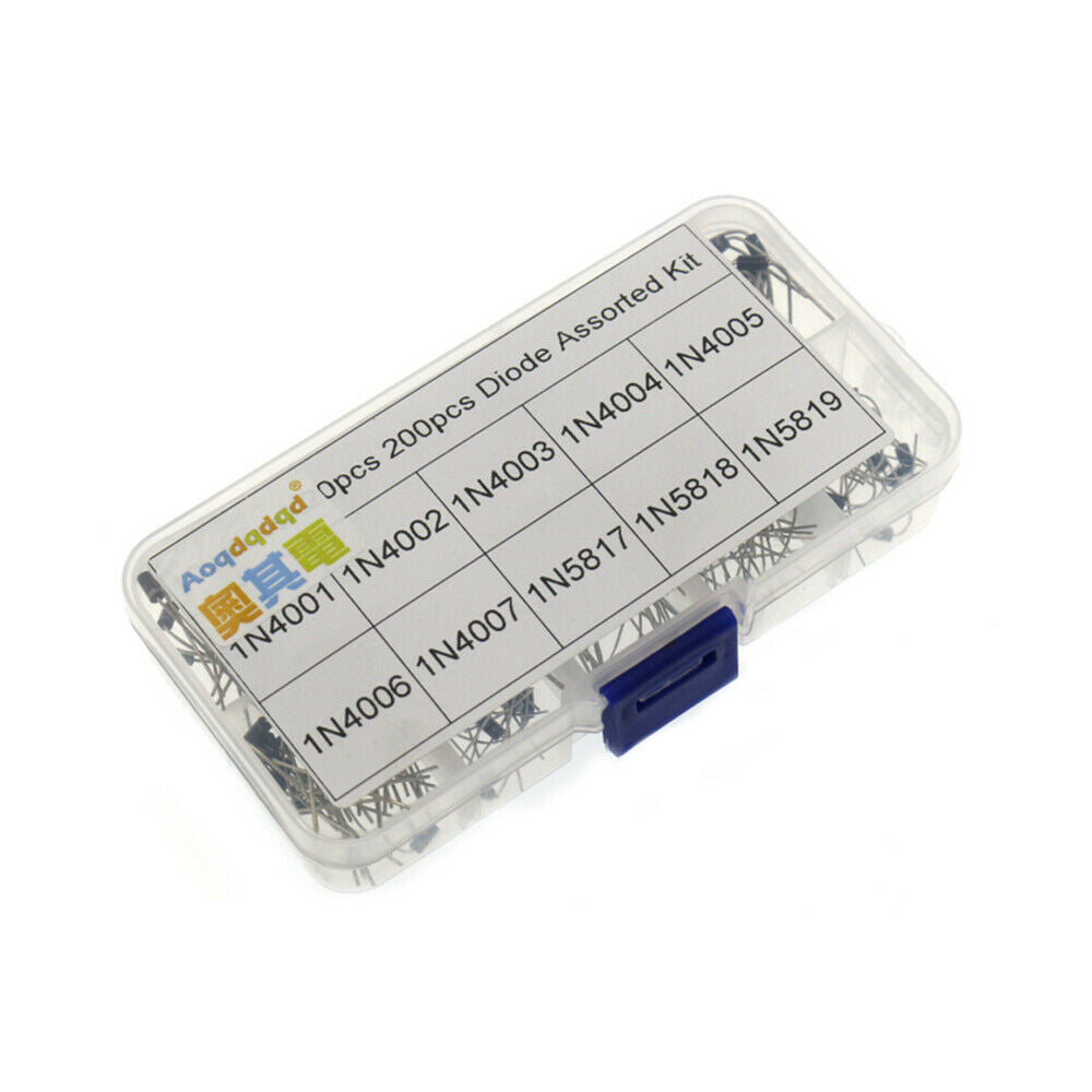 200Pcs 1N4001-1N4007 1N5817 with Box 10 Values Rectifier Diode Assorted Kit
