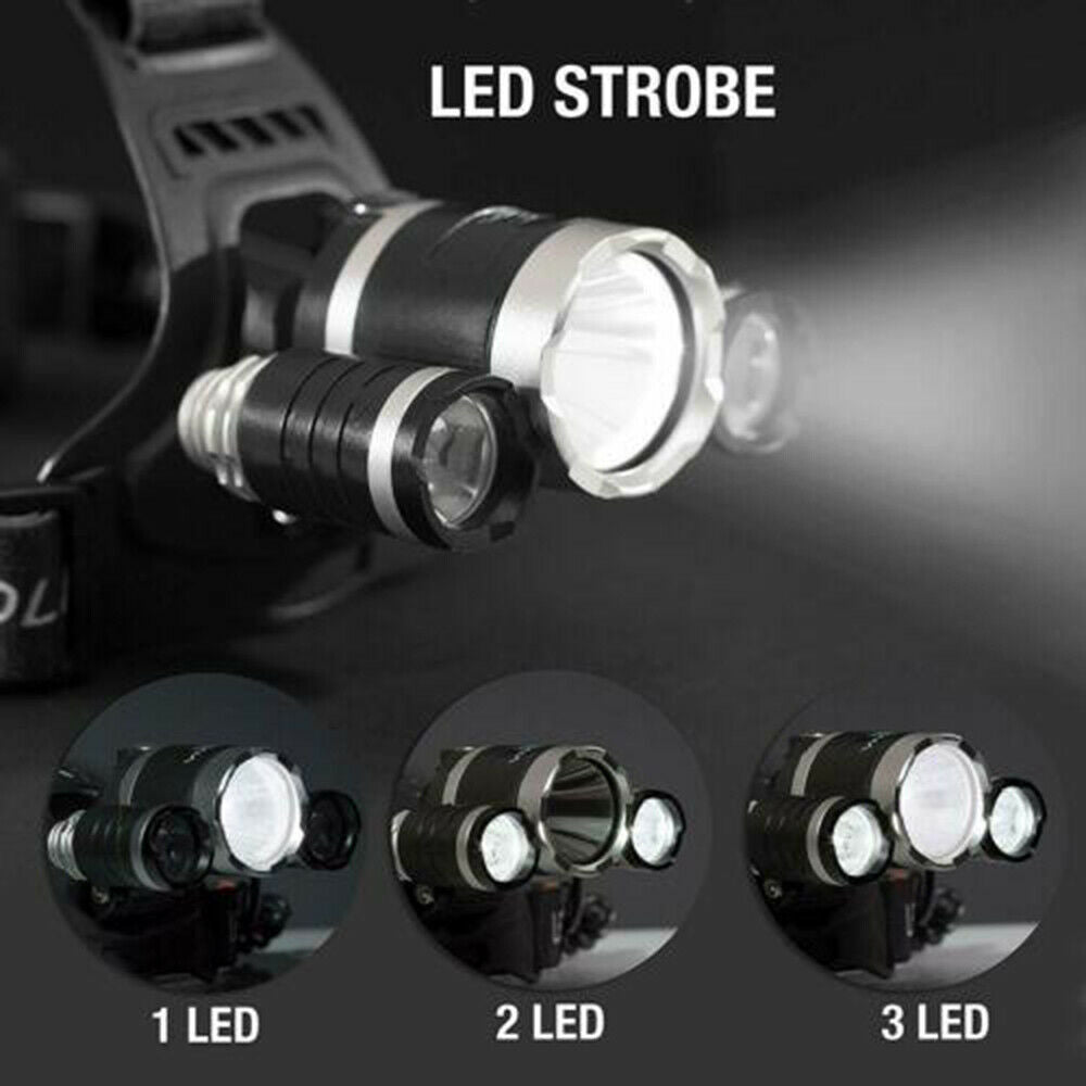 Waterproof 90000LM 3X T6 LED Headlamp Headlight Flashlight Head Torch 18650 Camp
