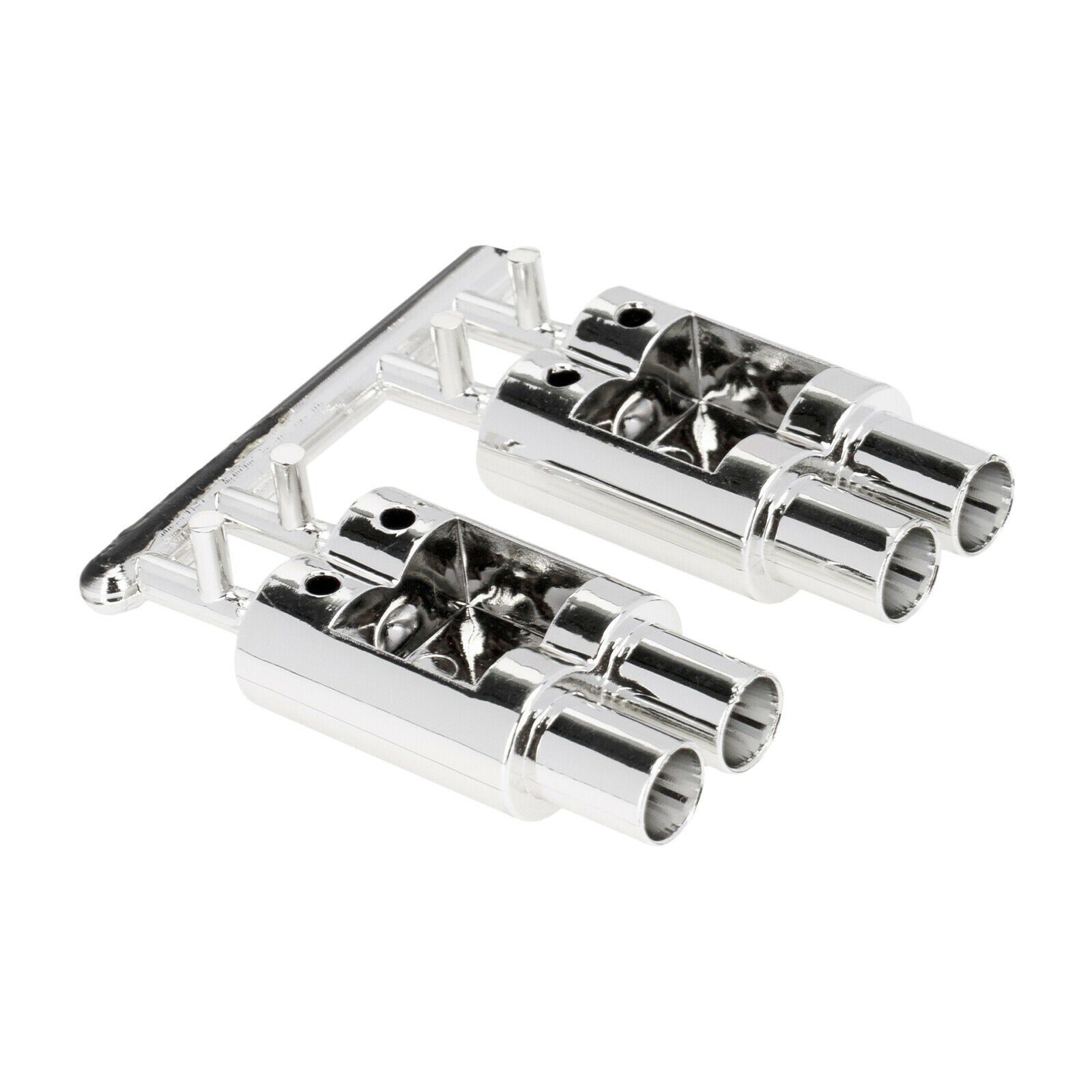 Plastic Dual-Outlet Exhaust Pipe Set for 1/10 RC Car Decoration Accessories