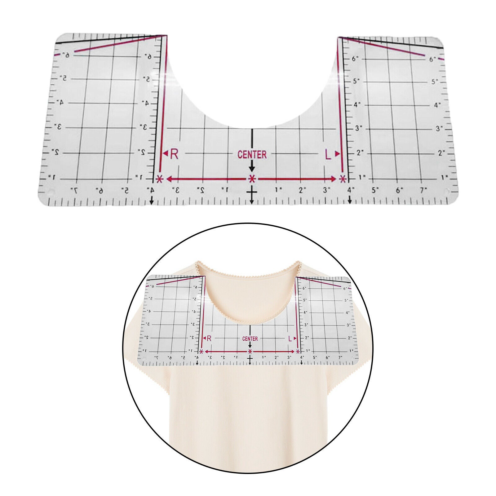 T-Shirt Ruler Guide Alignment Tool Designs on T-shirt Craft Heat Press