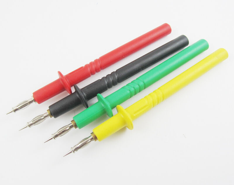 8pcs High Quality Copper Silicone Banana Plug Multimeter Test Probes Pen 4 Colrs