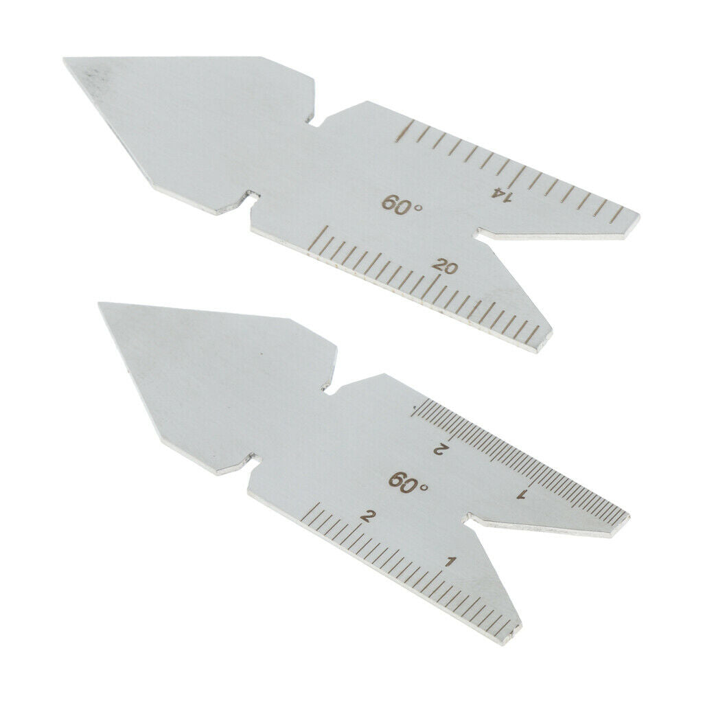 Set of 2PCS 60 Degree Stainless Steel Center Gauges Inch / mm Metric System