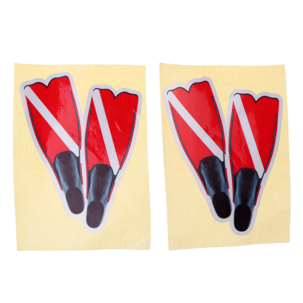 4 Pieces Self-adhesive Reflective Diving Diver Diving