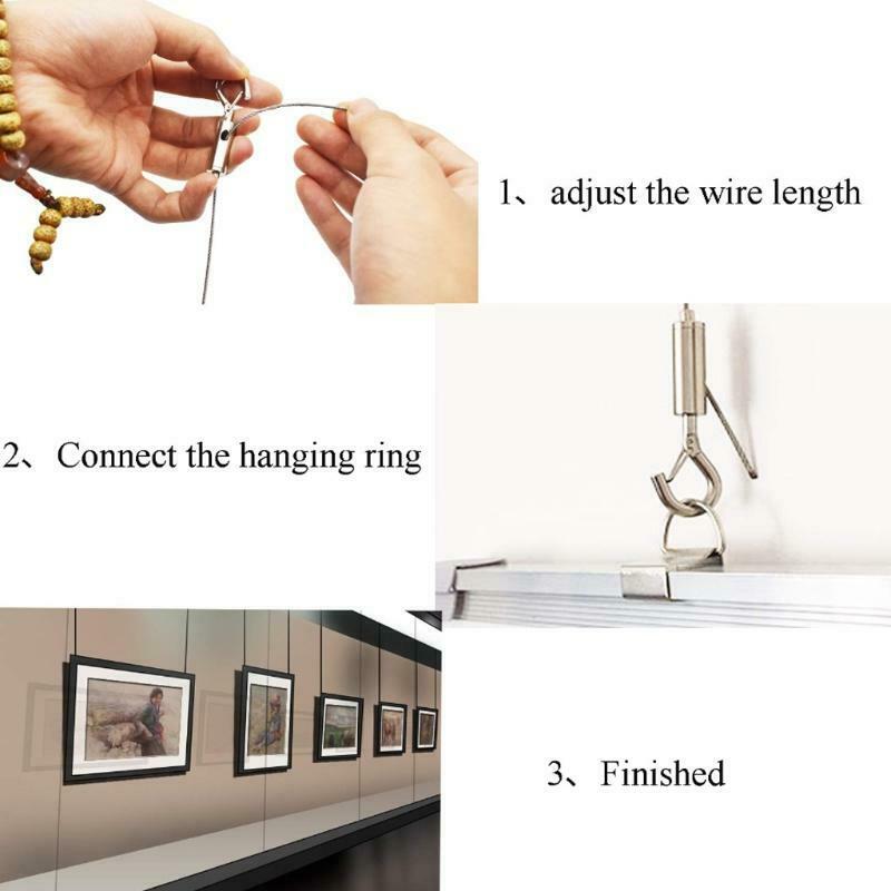 2 Packs Heavy Duty Frame Hanger Rope Picture Hanging Wire Supports up to 20 KG