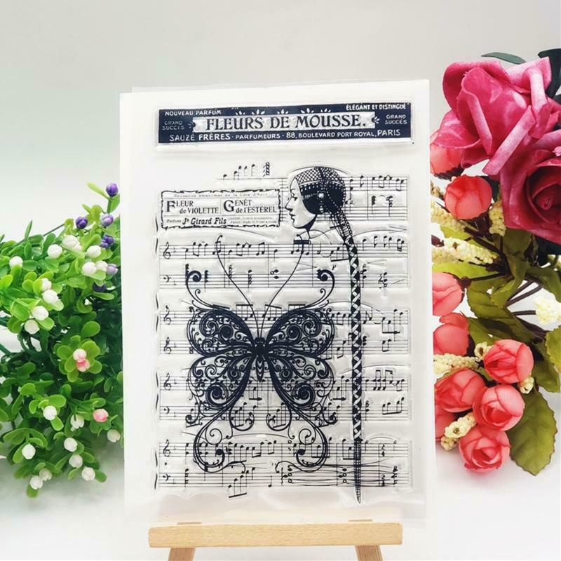 Butterfly Staff Silicone Clear Seal Stamp DIY Scrapbooking Embossing Photo Album