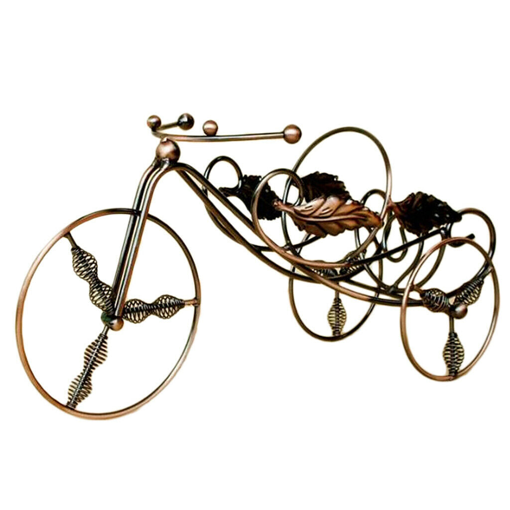 Iron Tricycle Wine Bottle Holder Wine Serving Elegant Desktop Gift Present
