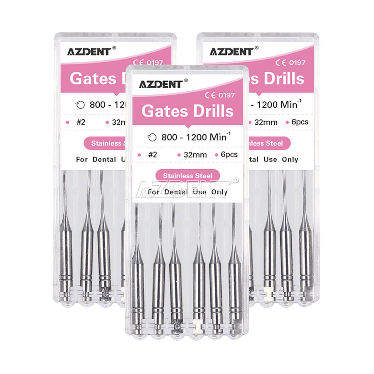 10 X Dental Gates Glidden Drill 32mm 2# Stainless Steel Endo Root Canal 6Pcs/box