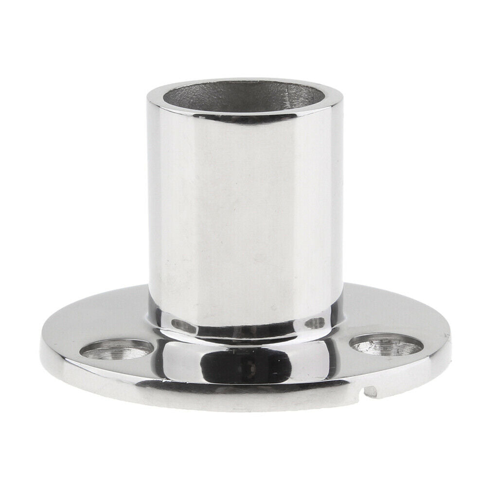 2X Marine Cast Stainless Steel 90 Degree Round Base Rail Fitting 1" OD Tube