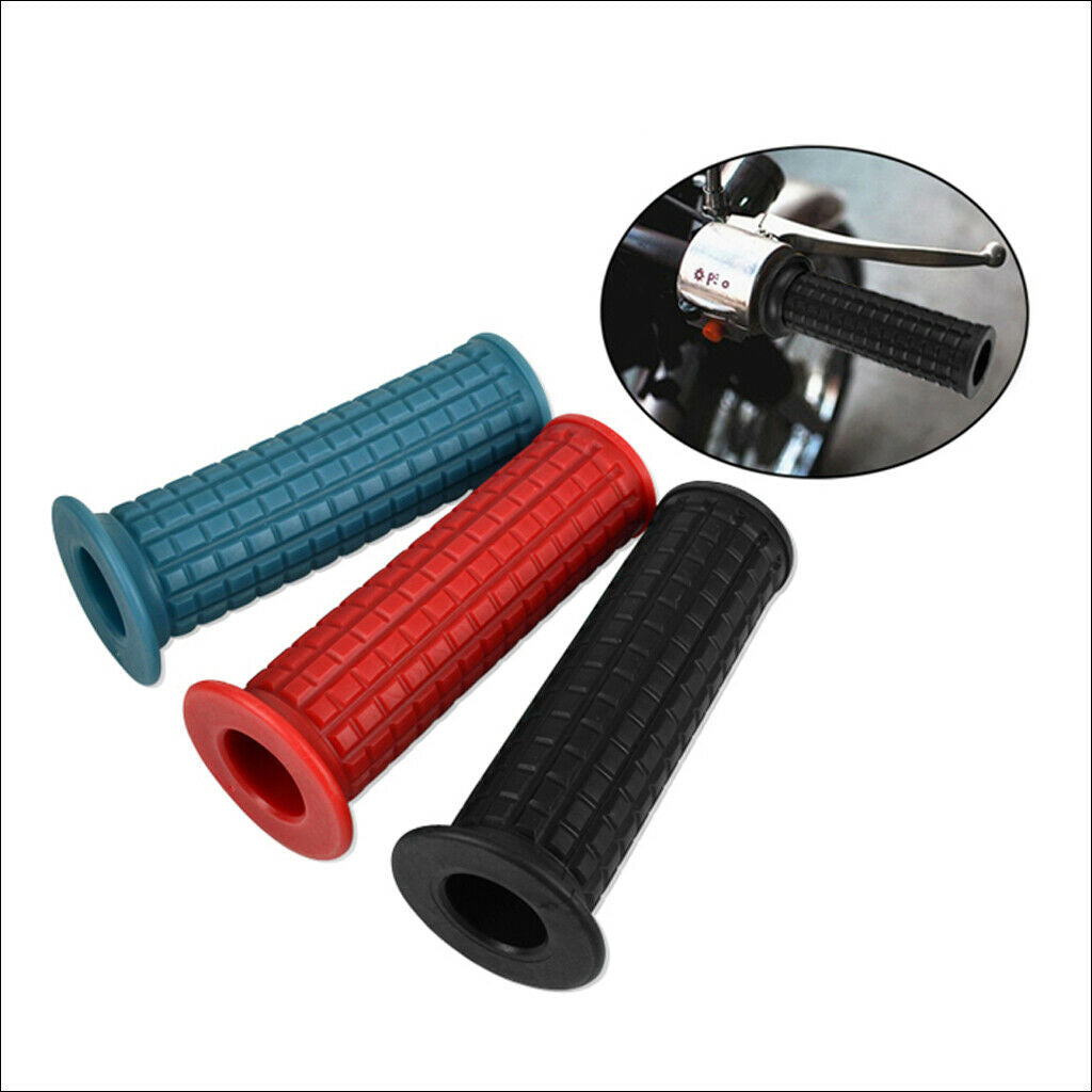 Universal Motorcycle 22/24MM HandleBar Hand Grip Retro Handlebar Gray-blue
