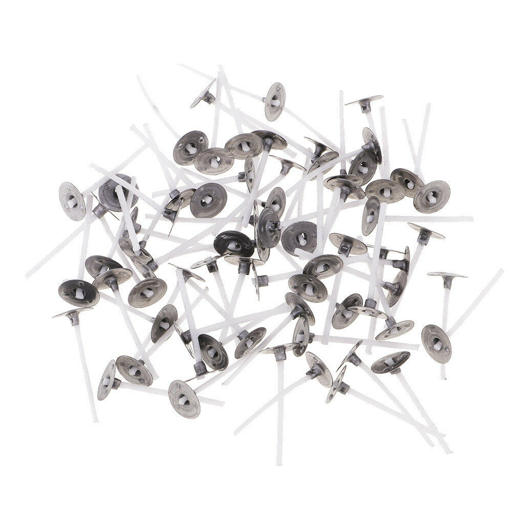 100Pcs 30mm Candle Wicks With Sustainers DIY Candle Making Supply