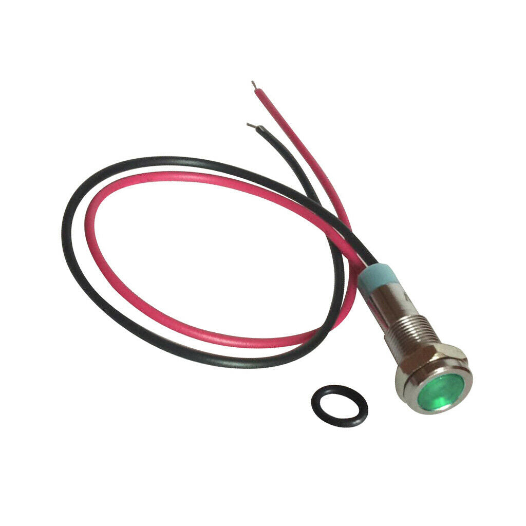 2 Units 6MM 12V Instruction Indicator Metal Lamp for Power Distribution