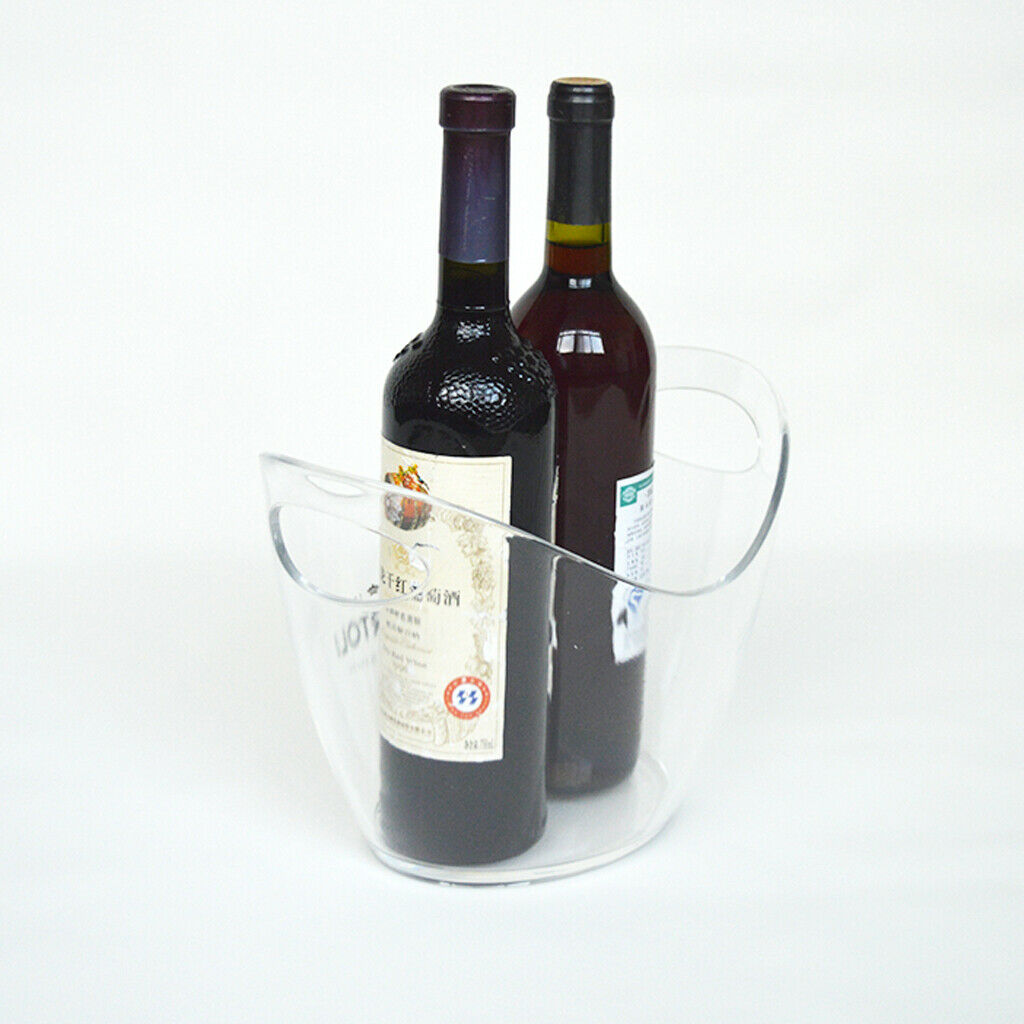 Clear Plastic Ice Bucket Wine Champagne Bottles Ice Cooler Bar Decor 4L