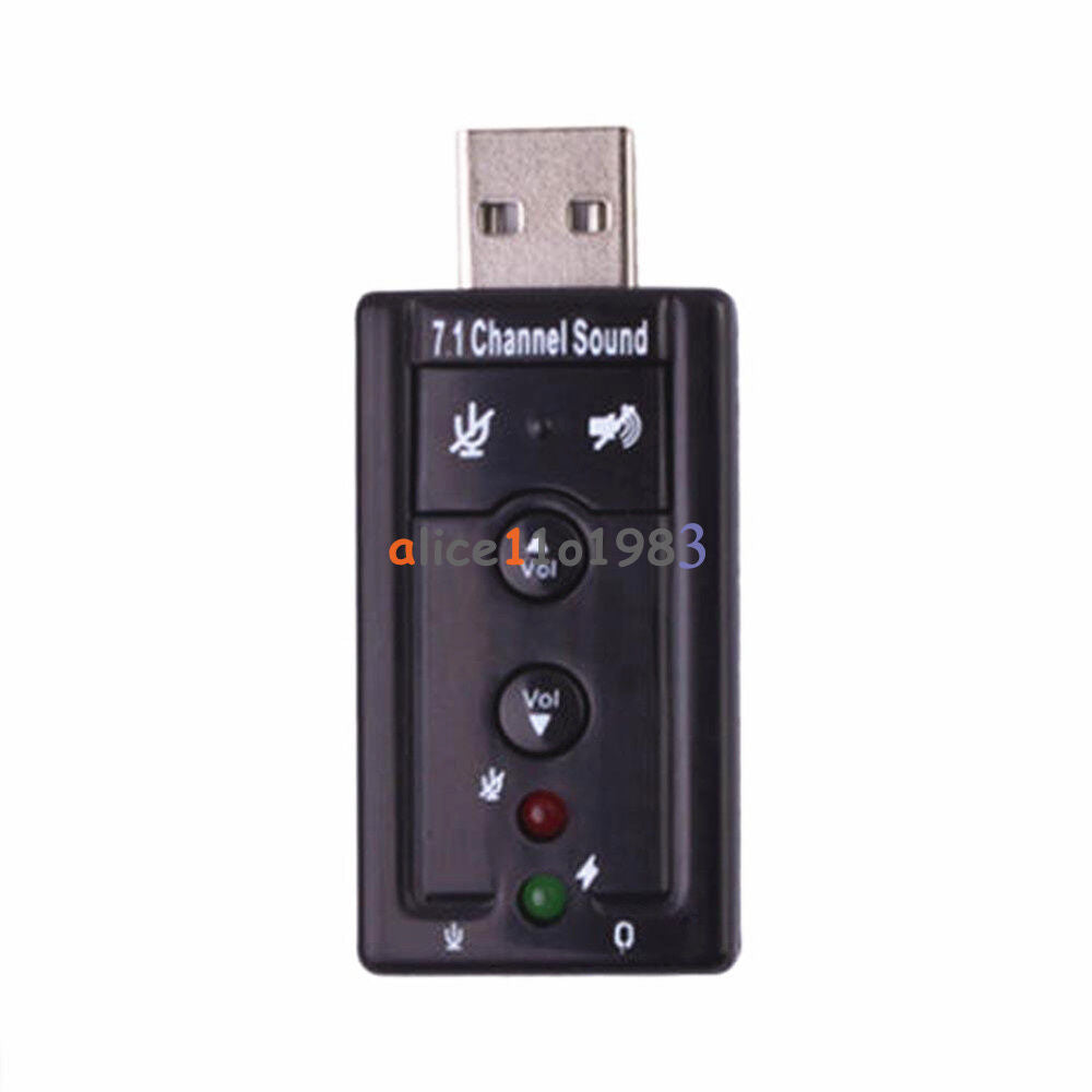 Mini USB 2.0 7.1 Channel Audio Sound Card Sound Adapter For PC Laptop