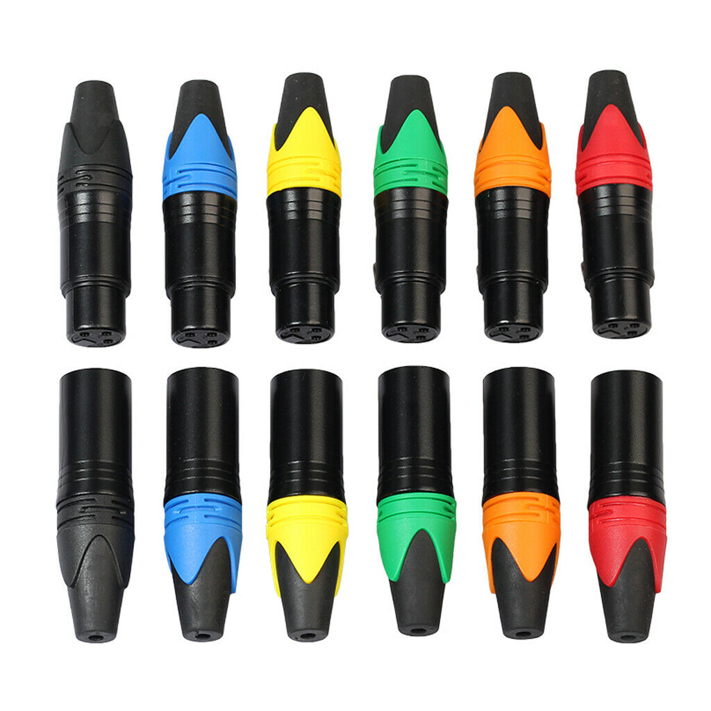 10 Pack XLR 3 Pin Male/Female Plugs Audio Mic Cable Plug Connector -Blue